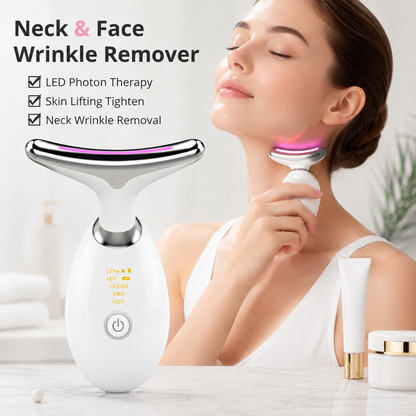 EMS Microcurrent Neck Massager with Heat – Skin Firming & Lifting Beauty Device