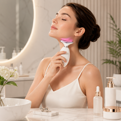 EMS Microcurrent Neck Massager with Heat – Skin Firming & Lifting Beauty Device